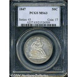 1847 50C MS63 PCGS. A bold striking with