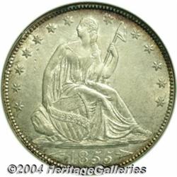 1855/54 50C Arrows MS62 ANACS. FS-005. WB-102.