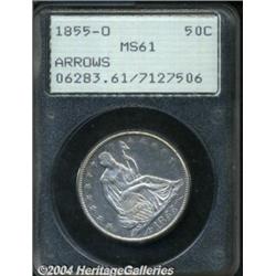 1855-O 50C Arrows MS61 PCGS. Boldly struck,