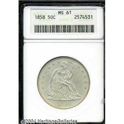 1858 50C MS61 ANACS. A well defined,