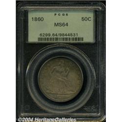 1860 50C MS64 PCGS. Both sides of this needle