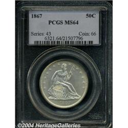 1867 50C MS64 PCGS. Fully struck with