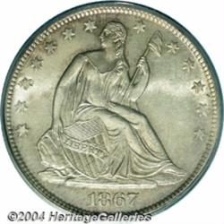 1867-S 50C MS66 PCGS. Ex: Eliasberg. Guide