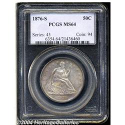 1876-S 50C MS64 PCGS. Type One reverse.
