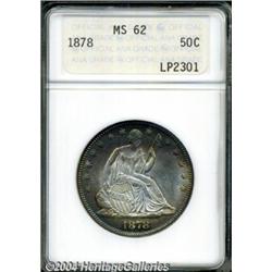 1878 50C MS62 ANACS. Well struck and carefully