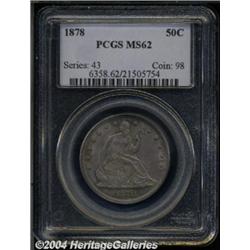 1878 50C MS62 PCGS. Well struck with lovely