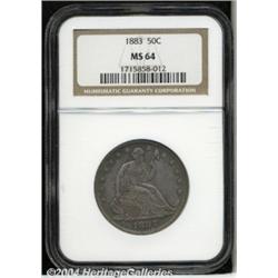 1883 50C MS64 NGC. This medium-gray Liberty