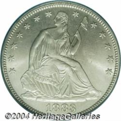 1883 50C MS66 PCGS. A shimmering-white