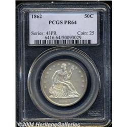 1862 50C PR64 PCGS. A well struck and lovingly