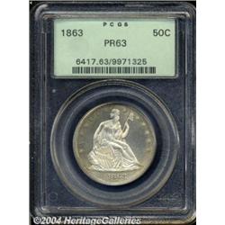 1863 50C PR63 PCGS. Well struck with lovely