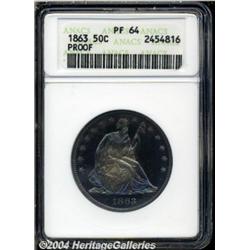 1863 50C PR64 ANACS. A worthwhile date that