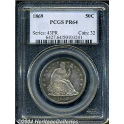 1869 50C PR64 PCGS. Well struck with lovely,