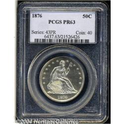 1876 50C PR63 PCGS. Fully struck with deeply