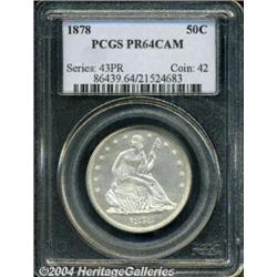 1878 50C PR64 Cameo PCGS. A typically
