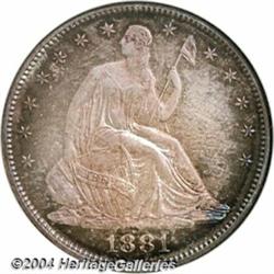 1881 50C PR67 NGC. Although 975 proofs were