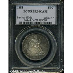 1883 50C PR64 Cameo PCGS. An appealing proof,