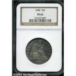 1884 50C PR63 NGC. Moderate cameo contrast is