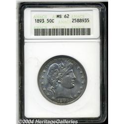1893 50C MS62 ANACS. Well struck throughout.