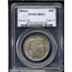 1894-S 50C MS63 PCGS. This mottled