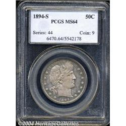 1894-S 50C MS64 PCGS. Well struck with