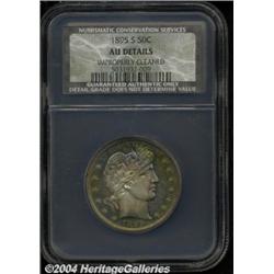 1895-S 50C AU Details, Improperly Cleaned,