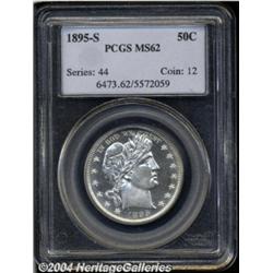 1895-S 50C MS62 PCGS. An essentially untoned,