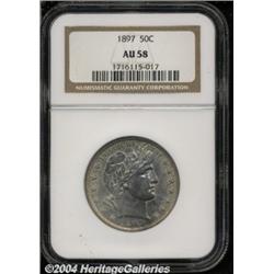 1897 50C AU58 NGC. A smooth, almost