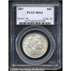1897 50C MS62 PCGS. Generally untoned with a