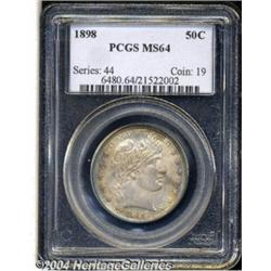 1898 50C MS64 PCGS. An uncommonly attractive