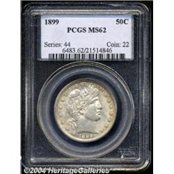 1899 50C MS62 PCGS. Light russet-brown patina