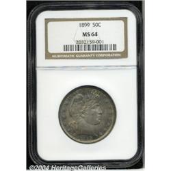 1899 50C MS64 NGC. Lovely, rich amber toning