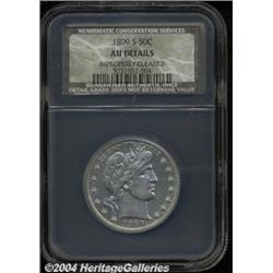 1899-S 50C AU Details, Improperly Cleaned,