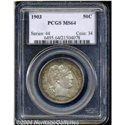 1903 50C MS64 PCGS. Originally toned, both