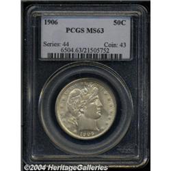 1906 50C MS63 PCGS. Fully struck, satiny, and