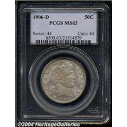 1906-D 50C MS63 PCGS. Fully struck with lovely