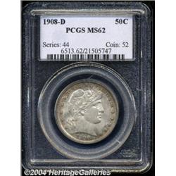 1908-D 50C MS62 PCGS. A subdued piece with