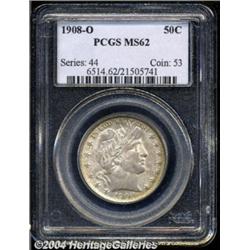 1908-O 50C MS62 PCGS. Moderately toned with a