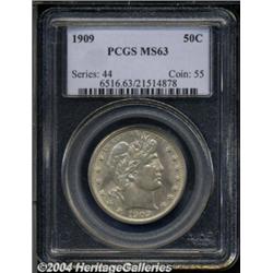 1909 50C MS63 PCGS. Even, reddish-golden