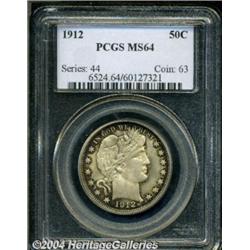 1912 50C MS64 PCGS. A handsome Barber half