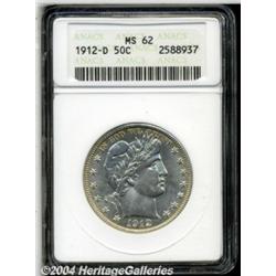 1912-D 50C MS62 ANACS. Well struck overall.