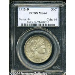 1912-D 50C MS64 PCGS. A well defined Barber