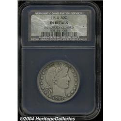 1914 50C Fine Details, Improperly Cleaned,