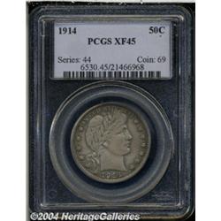 1914 50C XF45 PCGS. Moderate wear is seen over