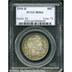 1915-D 50C MS64 PCGS. Attractive shades of