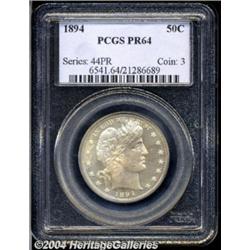 1894 50C PR64 PCGS. Lemon hues illuminate the