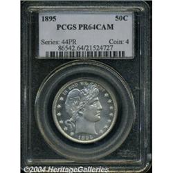 1895 50C PR64 Cameo PCGS. Nicely contrasted