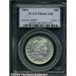 1896 50C PR64 Cameo PCGS. A superb near-Gem