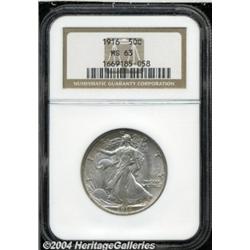 1916 50C MS63 NGC. A lustrous, mauve-gray