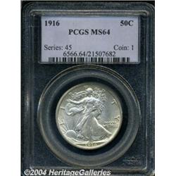 1916 50C MS64 PCGS. Well struck with lovely,