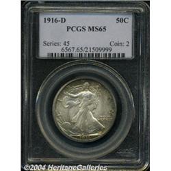 1916-D 50C MS65 PCGS. First-year type